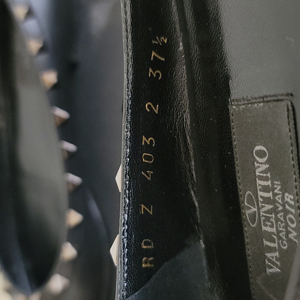 Valentino Noir Rockstud Flats 37.5 - Picture 5 of 8